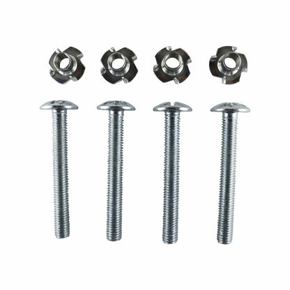 Everhang M10 x 80mm Zinc Plated Tee Nut and Bolt 4 Pack - Flush Mount, Durable, Versatile