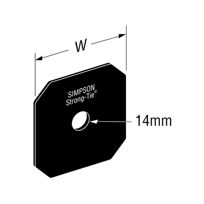 Simpson Strong-Tie 75x75mm Black Decorative Washer Plate, Corrosion Resistant, Easy Install