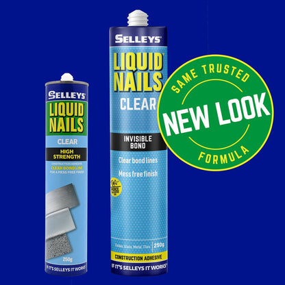 Selleys Liquid Nails Clear Adhesive 250g - Strong Bond, UV Resistant, Indoor/Outdoor Use