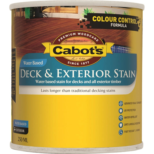 Cabot's 250ml Merbau Water-Based Deck & Exterior Timber Stain - Durable, UV & Weather Resistant