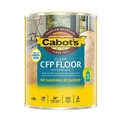 Cabot's Water Based Matt CFP Floor Finish 1L - Durable, Fast-Drying, Clear Polyurethane