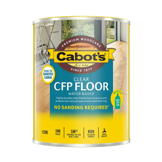Cabot's Water Based Matt CFP Floor Finish 1L - Durable, Fast-Drying, Clear Polyurethane