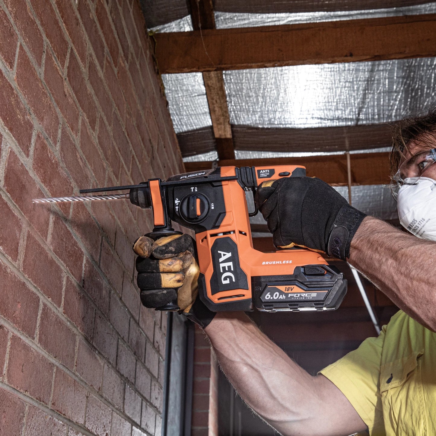 AEG 18V FUSION SDS+ Rotary Hammer Drill, 2.5J Impact, 3-Mode, Brushless Motor