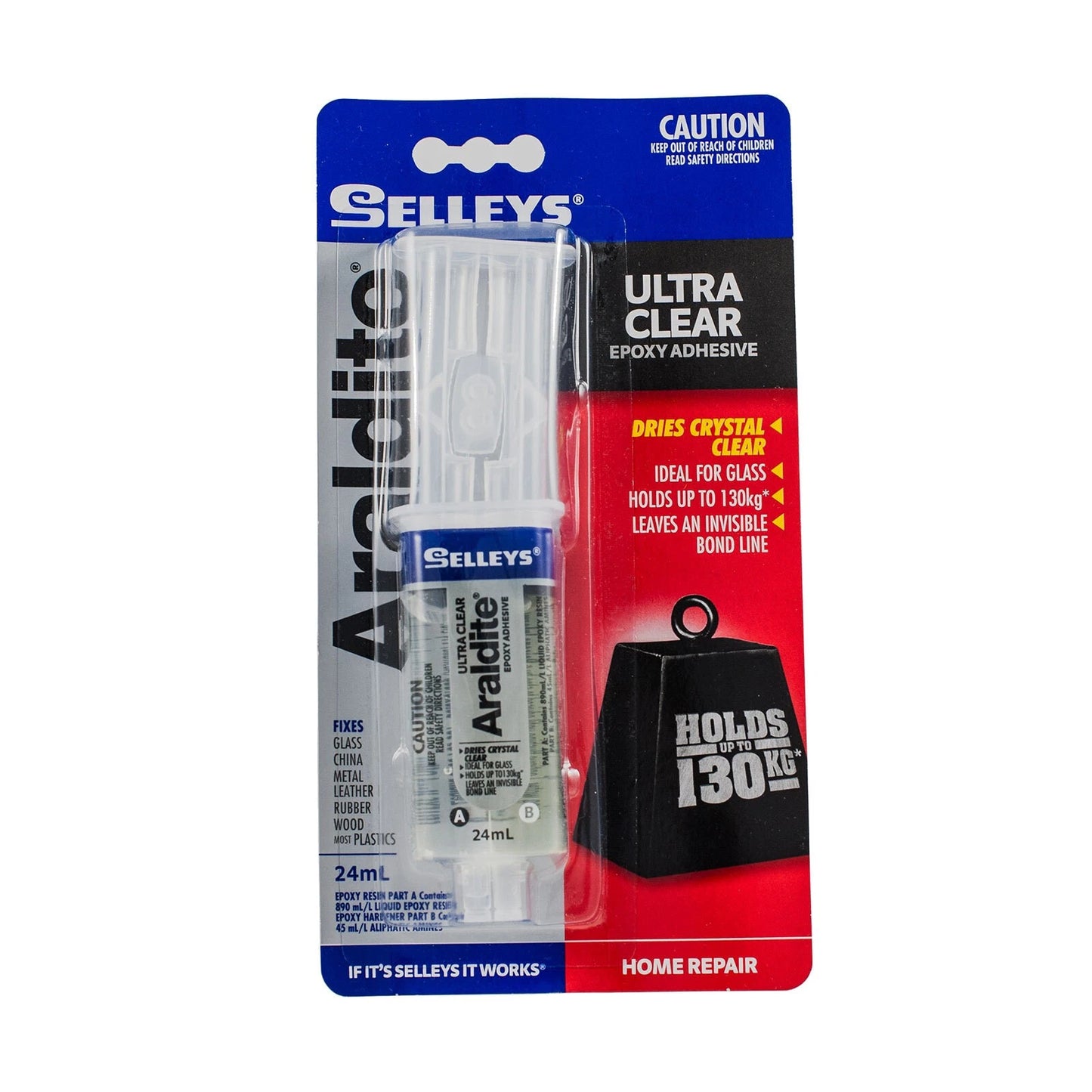 Selleys 24ml Araldite Ultra Clear Epoxy Glue - Fast-Setting, Crystal Clear, Versatile Bonding