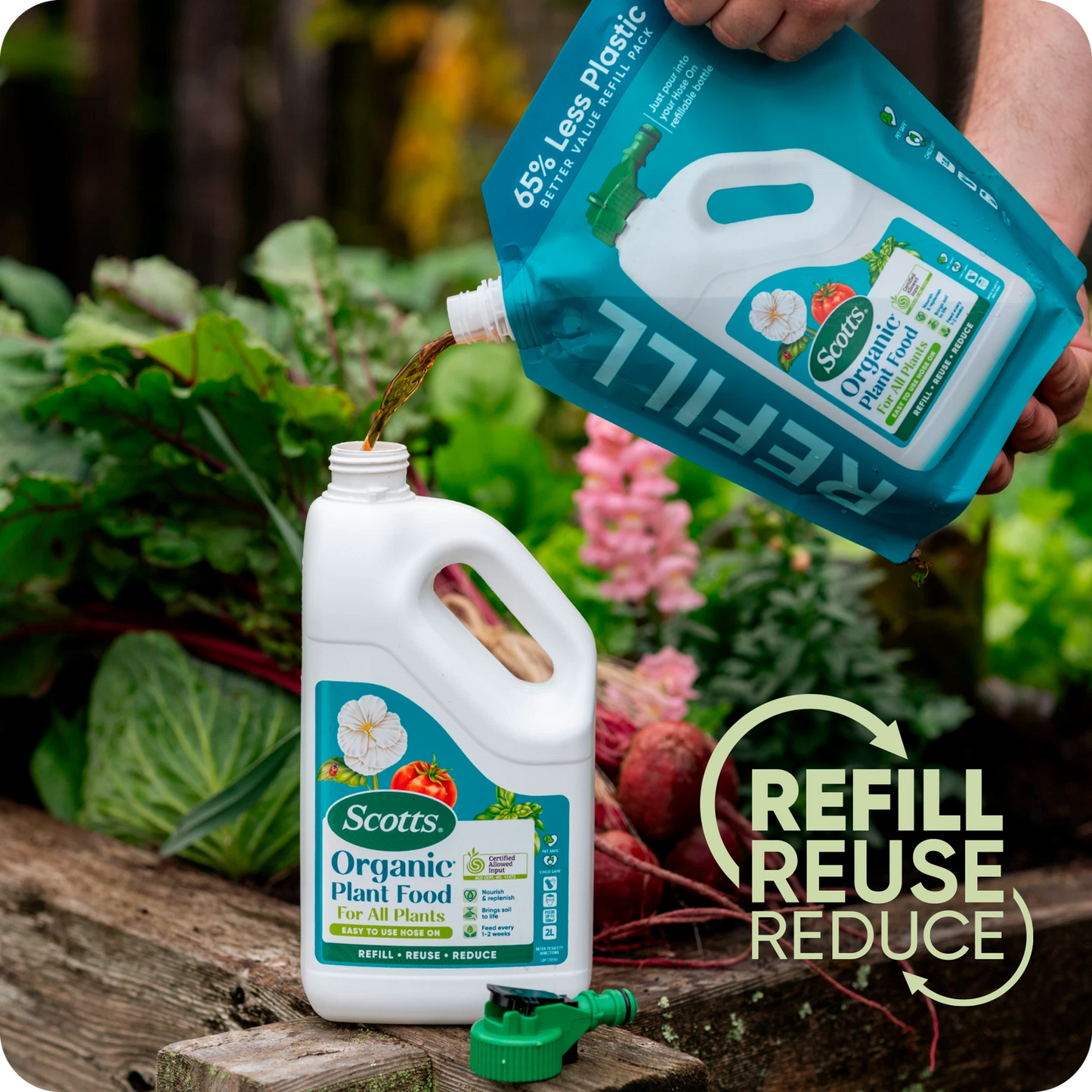 Scotts Organic Plant Food Hose Refill 1.8L - Eco-Friendly, Nutrient-Rich, Promotes Healthy Plants