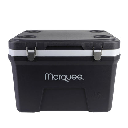 Marquee 45L Insulated Hard Cooler with Superior Insulation, Sturdy Handles, and Cup Holders