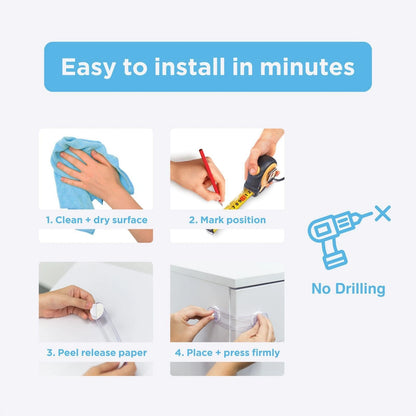 Perma Child Safety 18cm Adhesive Flexi Locks 1 Pack - Easy Install, Durable, White/Clear