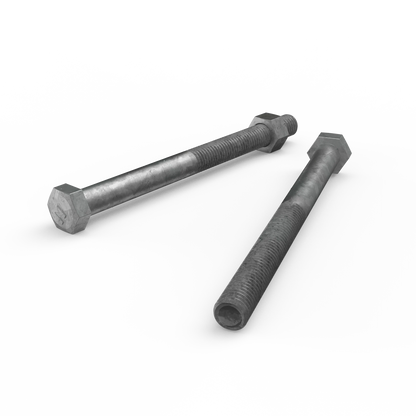 ZENITH M12 x 150mm Galvanised Hex Head Bolts & Nuts - Corrosion Resistant