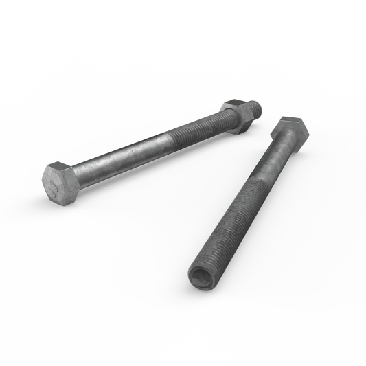 ZENITH M12 x 150mm Galvanised Hex Head Bolts & Nuts - Corrosion Resistant