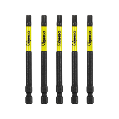 Kango Hypertorque 89mm HEX5 Impact Driver Bit Set - 5 Pack, Magnetised Tips, Torsion Zone