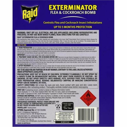 Raid Exterminator Flea & Cockroach Bomb 3pk - Fast-Acting Pest Control for Home & Office