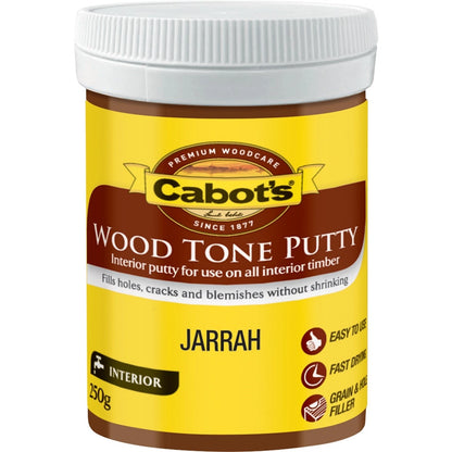 Cabot's Jarrah Wood Tone Putty 250g - Fast Drying, Water-Based, Shrink Resistant
