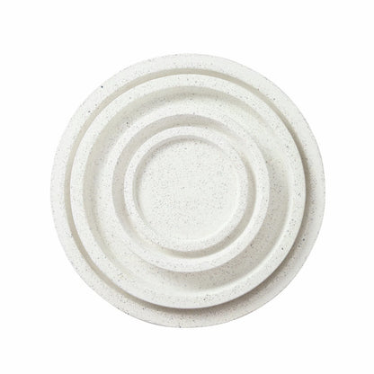 Northcote Pottery White Terrazzo Look Saucer 42x42cm, Durable & Weather Resistant