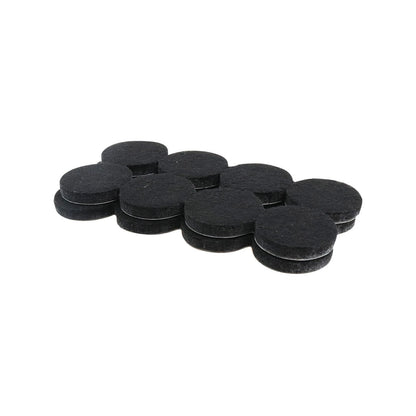 Surface Gard 25mm Black Round Felt Pads - 16 Pack, Self-Adhesive, Noise Reduction, Surface Protection