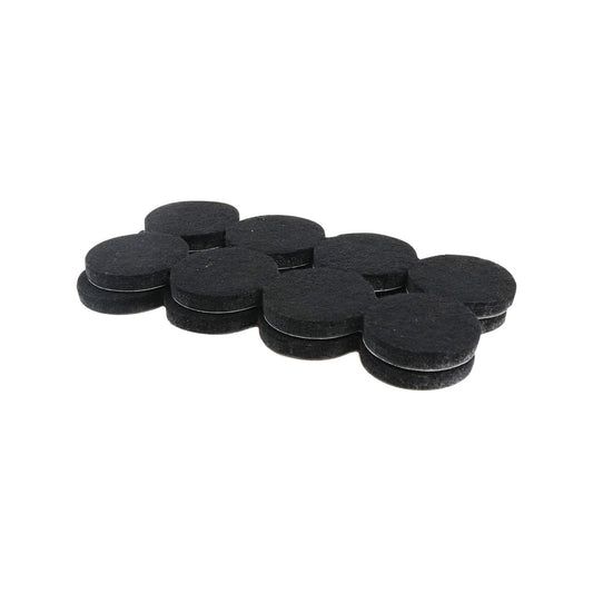 Surface Gard 25mm Black Round Felt Pads - 16 Pack, Self-Adhesive, Noise Reduction, Surface Protection