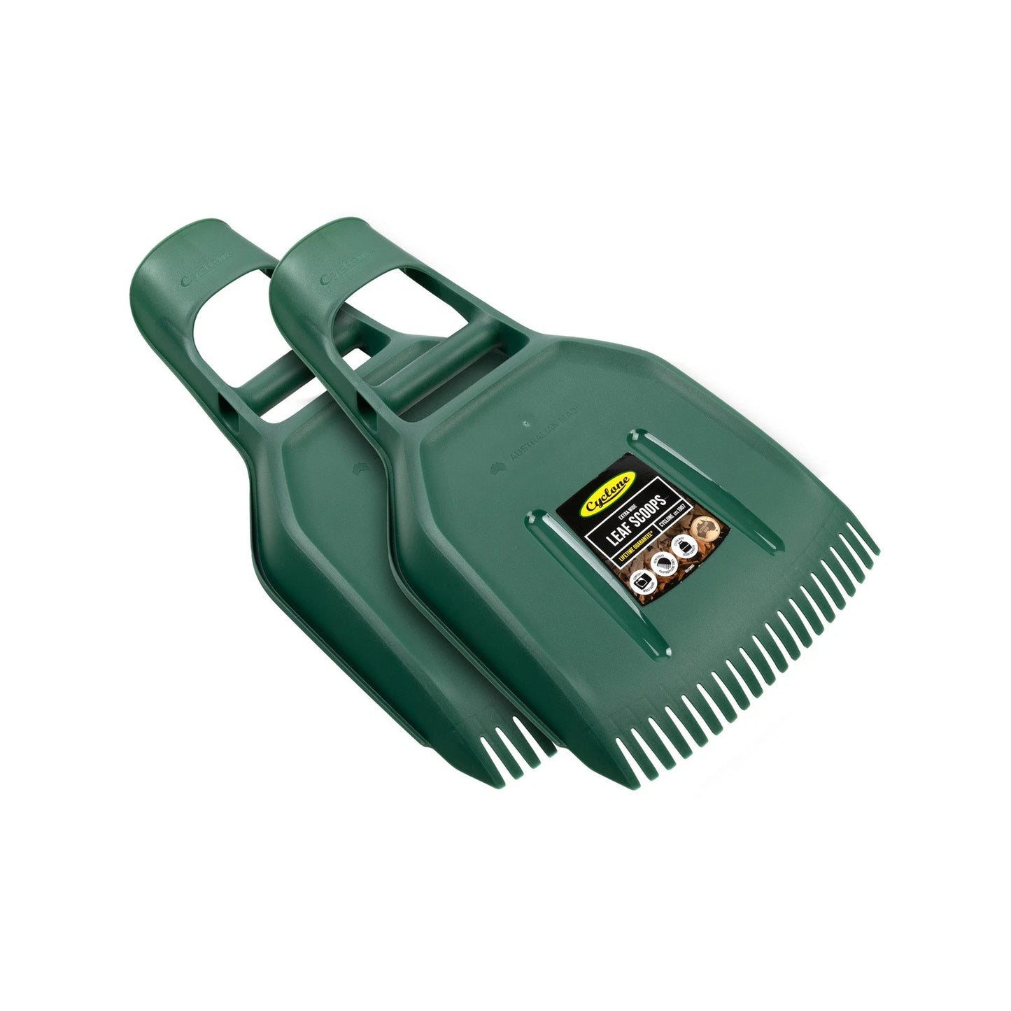 Cyclone Leaf Scoops 2 Pack - High Capacity, Durable, Lightweight, Made in Australia