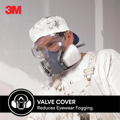 3M Professional Reusable Paint Respirator with Cool Flow Valve, 95% Filtration, Silicone Face Piece