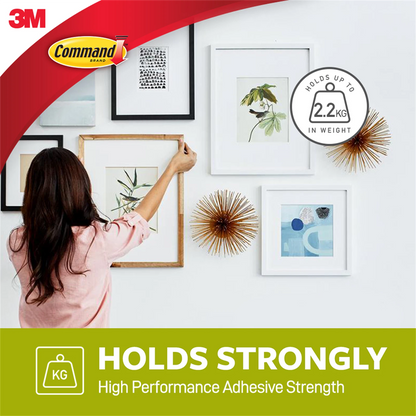 Command™ Large Metal Adhesive Picture Hanger, Damage-Free, Supports 2.2kg, Silver, 1 Pack