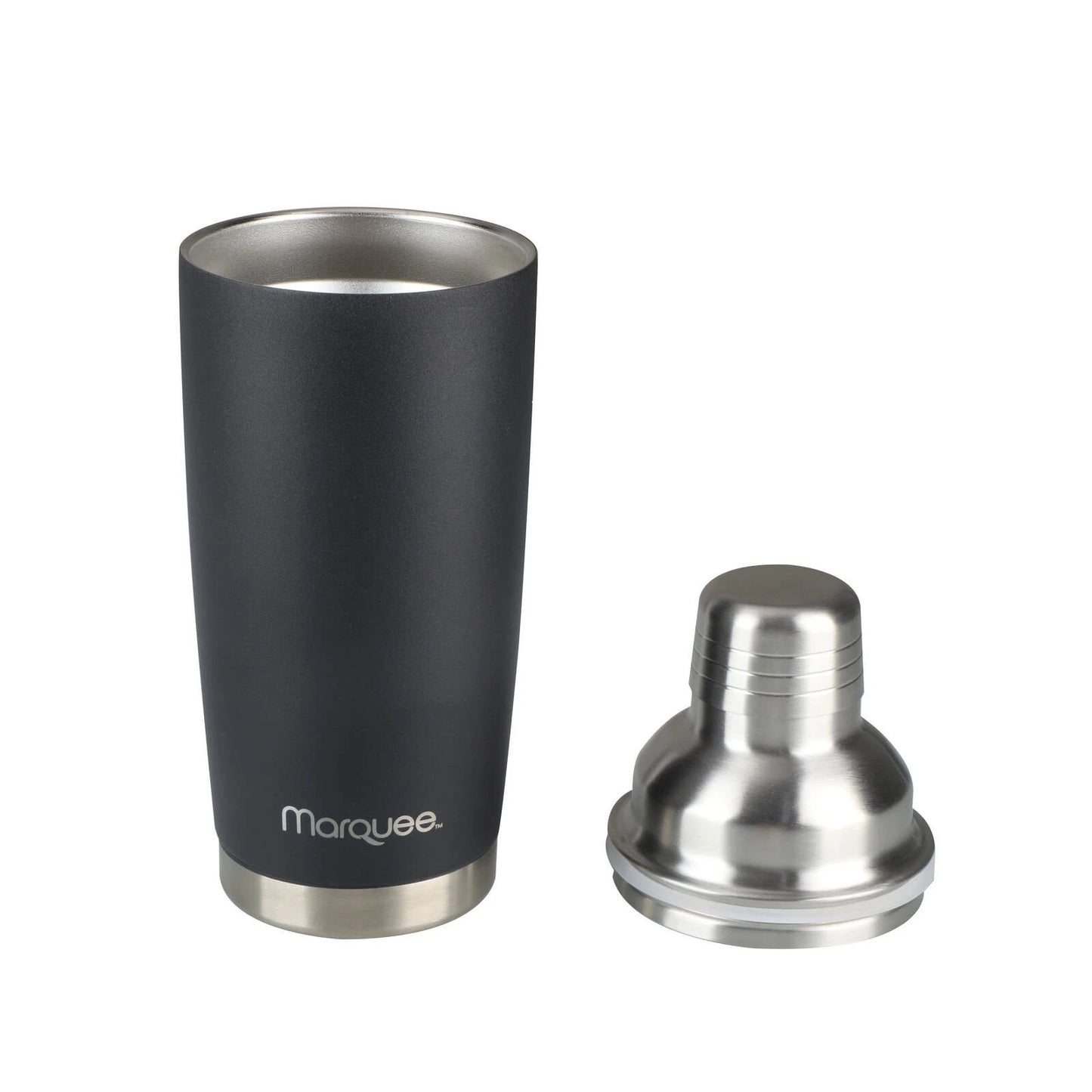 Marquee 500ml Black Stainless Steel Insulated Cocktail Shaker - Leak-Proof, Easy to Clean