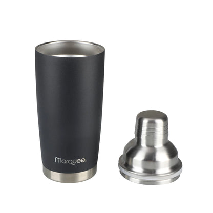 Marquee 500ml Black Stainless Steel Insulated Cocktail Shaker - Leak-Proof, Easy to Clean