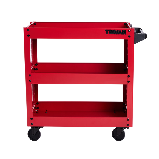 Trojan Steel 3 Tier Pegboard Service Cart, 200kg Capacity, Swivel Castors, Lifetime Warranty