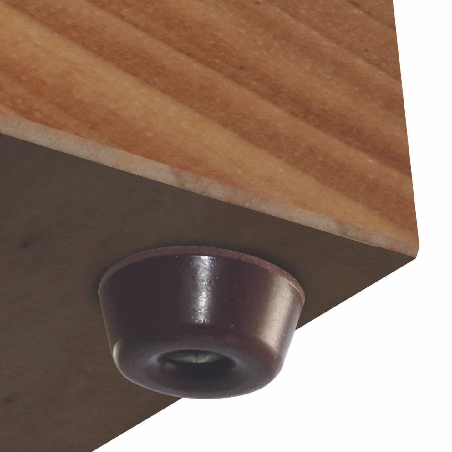 Surface Gard 25mm Brown Screw-In Protectors, Rubber, Indoor Use, pcs of 4