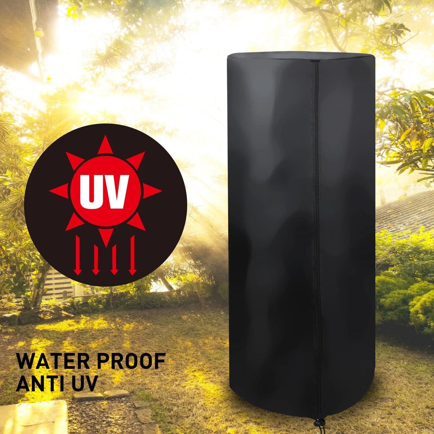 Jumbuck Universal Heater Cover, 123x46cm, Weatherproof 420D Oxford, Black