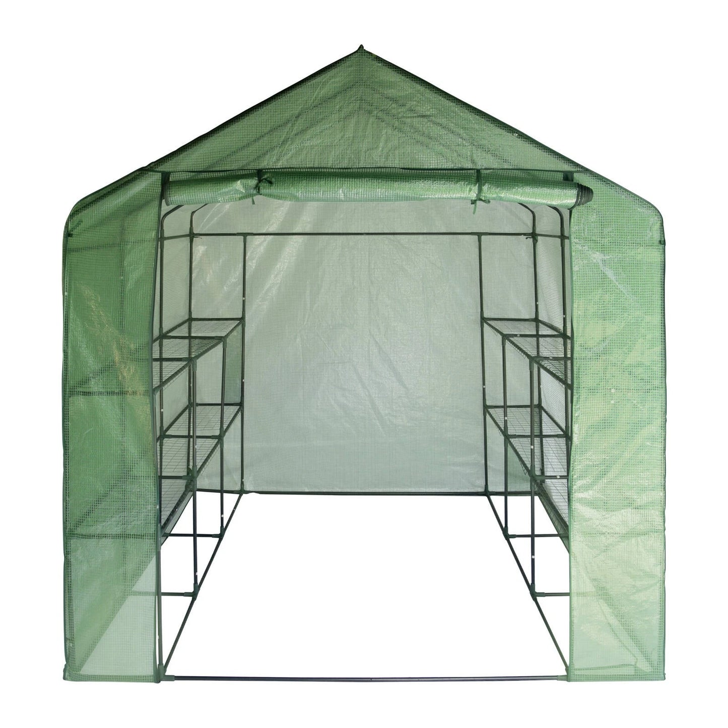 Saxon Large Walk-In Greenhouse 200x200x220cm with Removable Cover & Easy Assembly