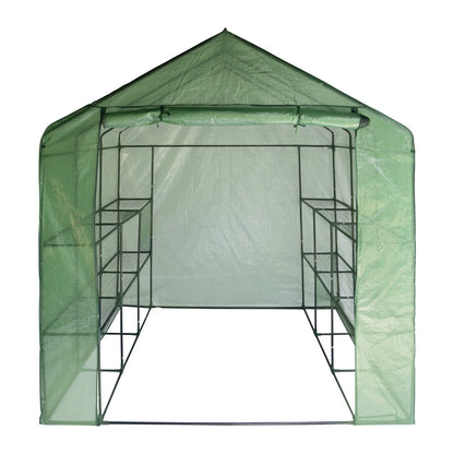 Saxon Large Walk-In Greenhouse 200x200x220cm with Removable Cover & Easy Assembly