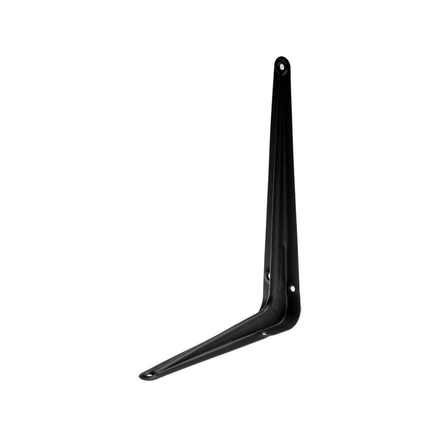 Zenith Matte Black London Bracket 250x200mm, Light Duty, Ribbed Steel, Indoor Use