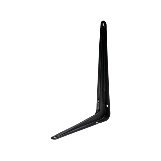 Zenith Matte Black London Bracket 250x200mm, Light Duty, Ribbed Steel, Indoor Use