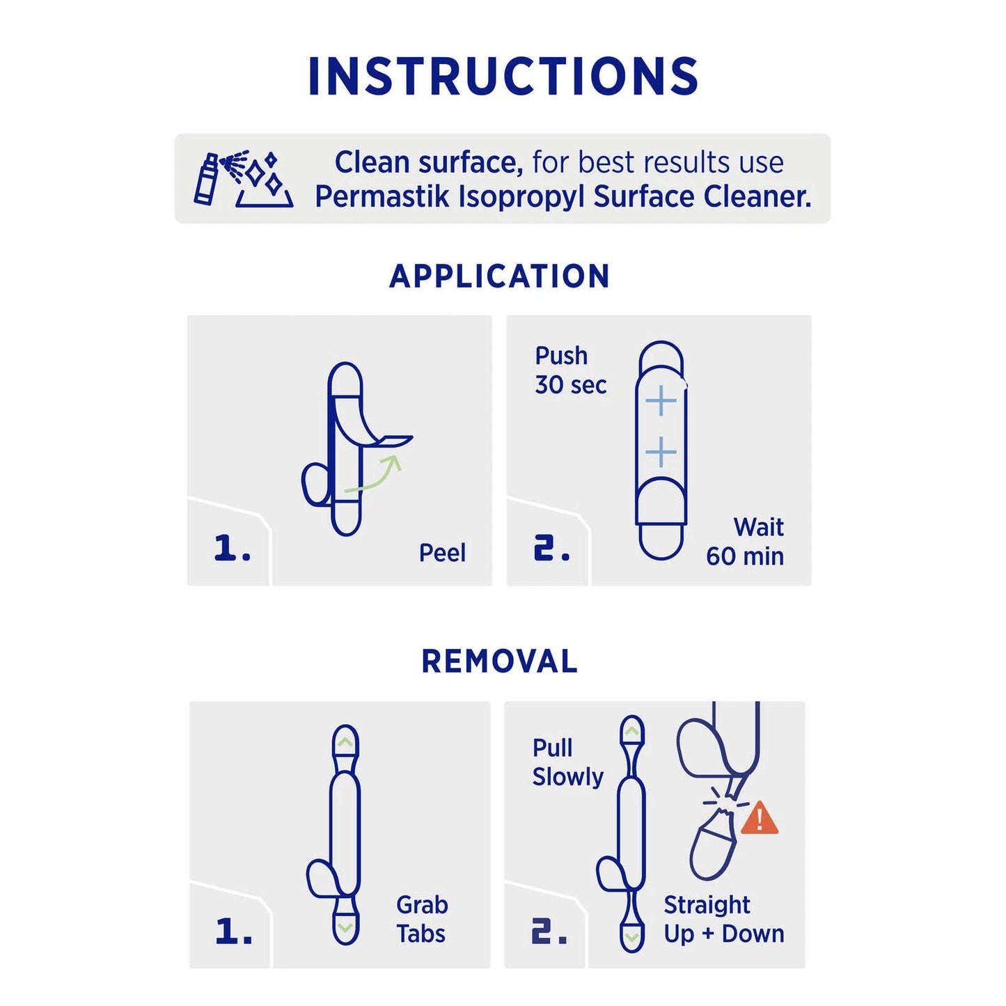 Permastik Large Steel Metal Hook, Stainless Steel, 2kg Support, Self-Adhesive, Easy Install