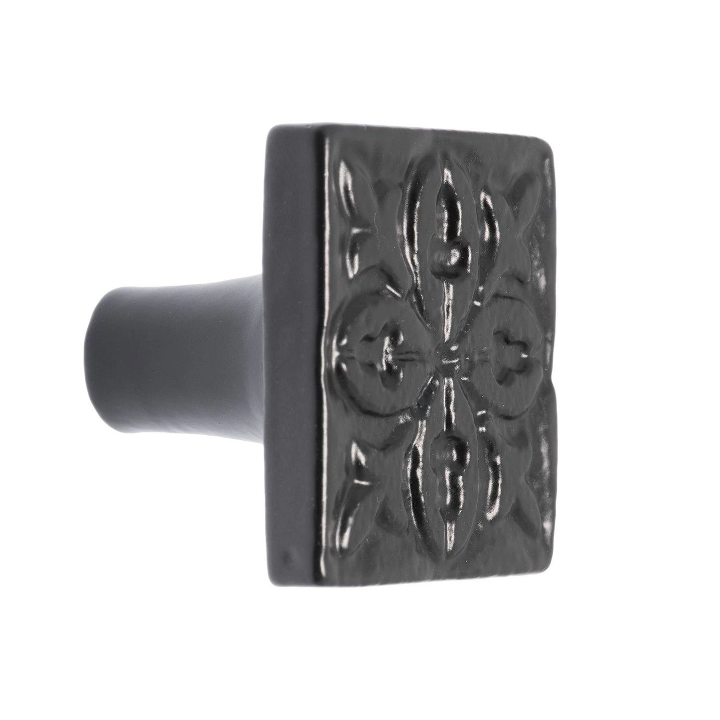 Lane Black Square Iron Knob - Matte Black, Easy Install, Modern Design
