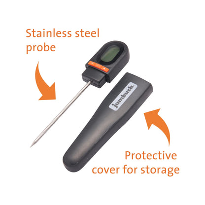 Jumbuck Digital Meat Thermometer, Programmable, Stainless Steel Probe, Back-lit Screen