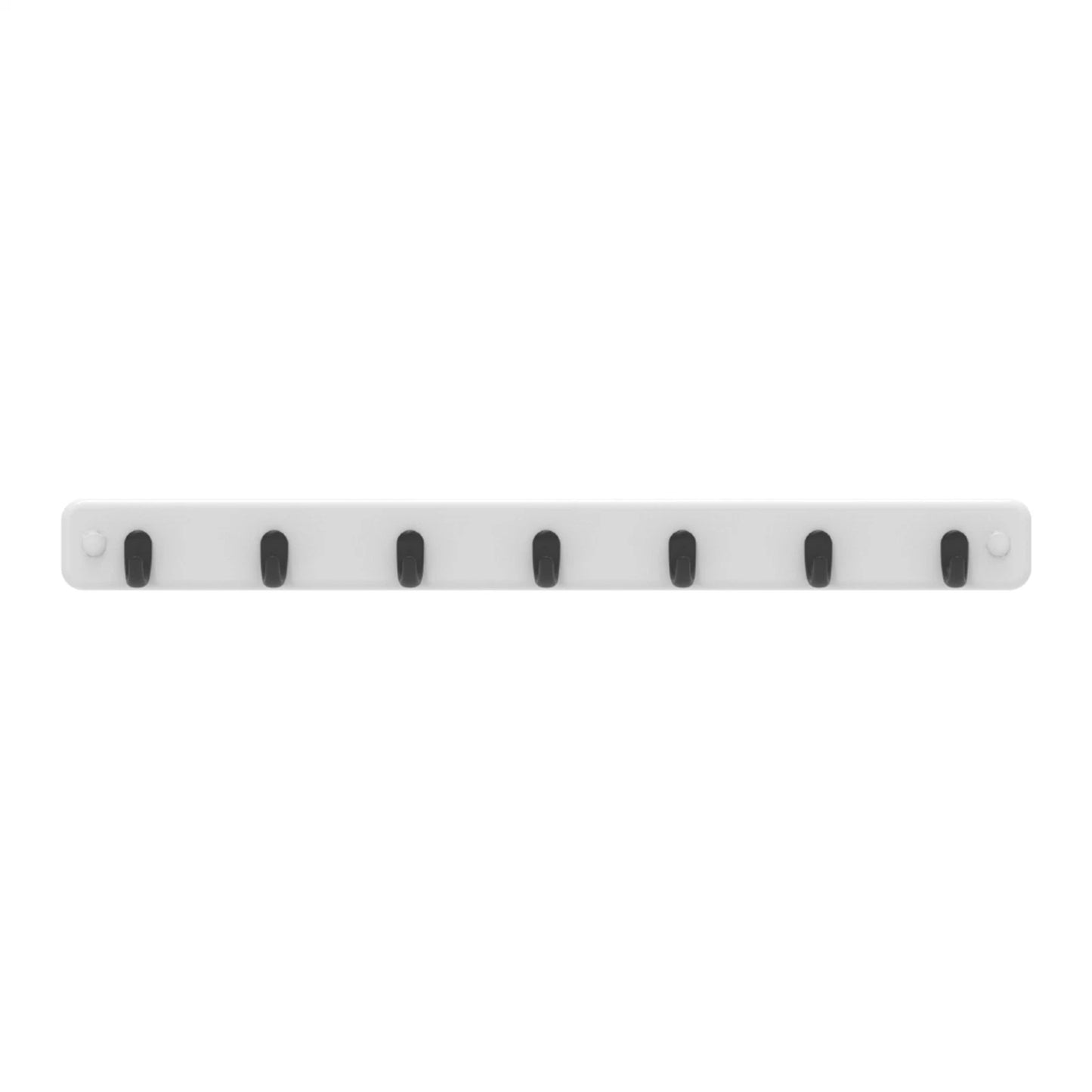 MODE 7 Key Rack with Black Hooks on White Board, Decorative & Durable Design
