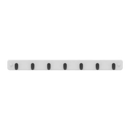 MODE 7 Key Rack with Black Hooks on White Board, Decorative & Durable Design