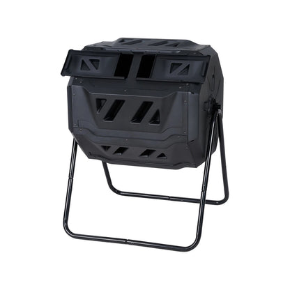 Saxon Dual Chamber 160L Compost Bin with Rotating Tumbler & Enhanced Aeration