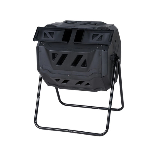 Saxon Dual Chamber 160L Compost Bin with Rotating Tumbler & Enhanced Aeration