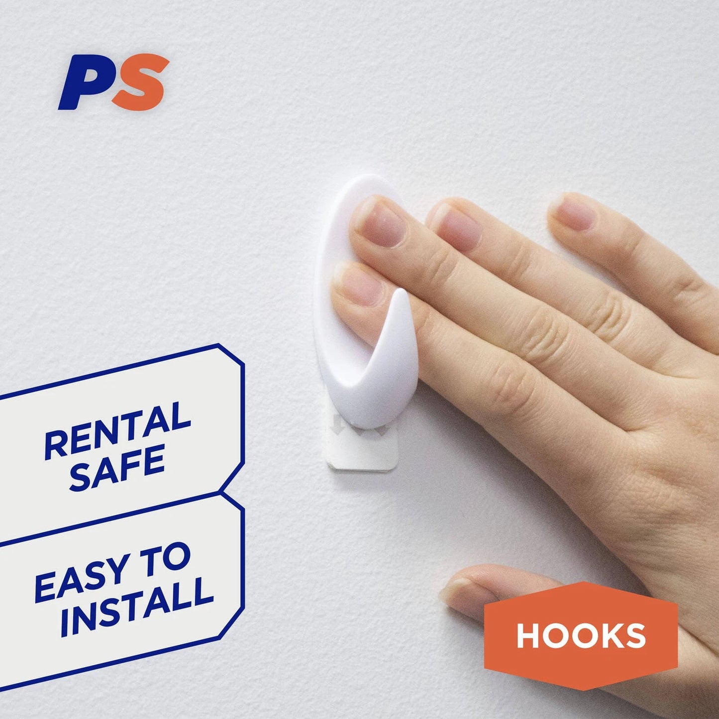 Permastik Medium Vogue Hooks 6 Pack - Self-Adhesive, Holds 1kg, Damage-Free, White