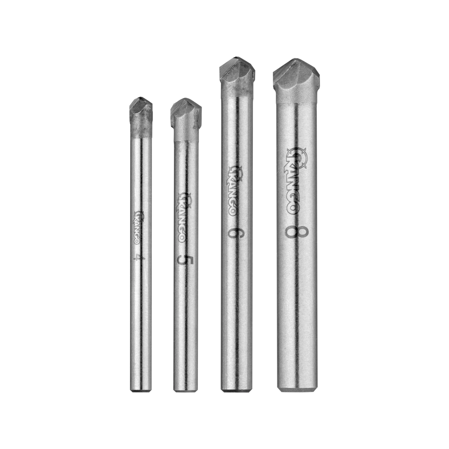 Kango 4 Piece Stone & Tile Drill Bit Set - Carbide Tip, Wet/Dry, 4-8mm