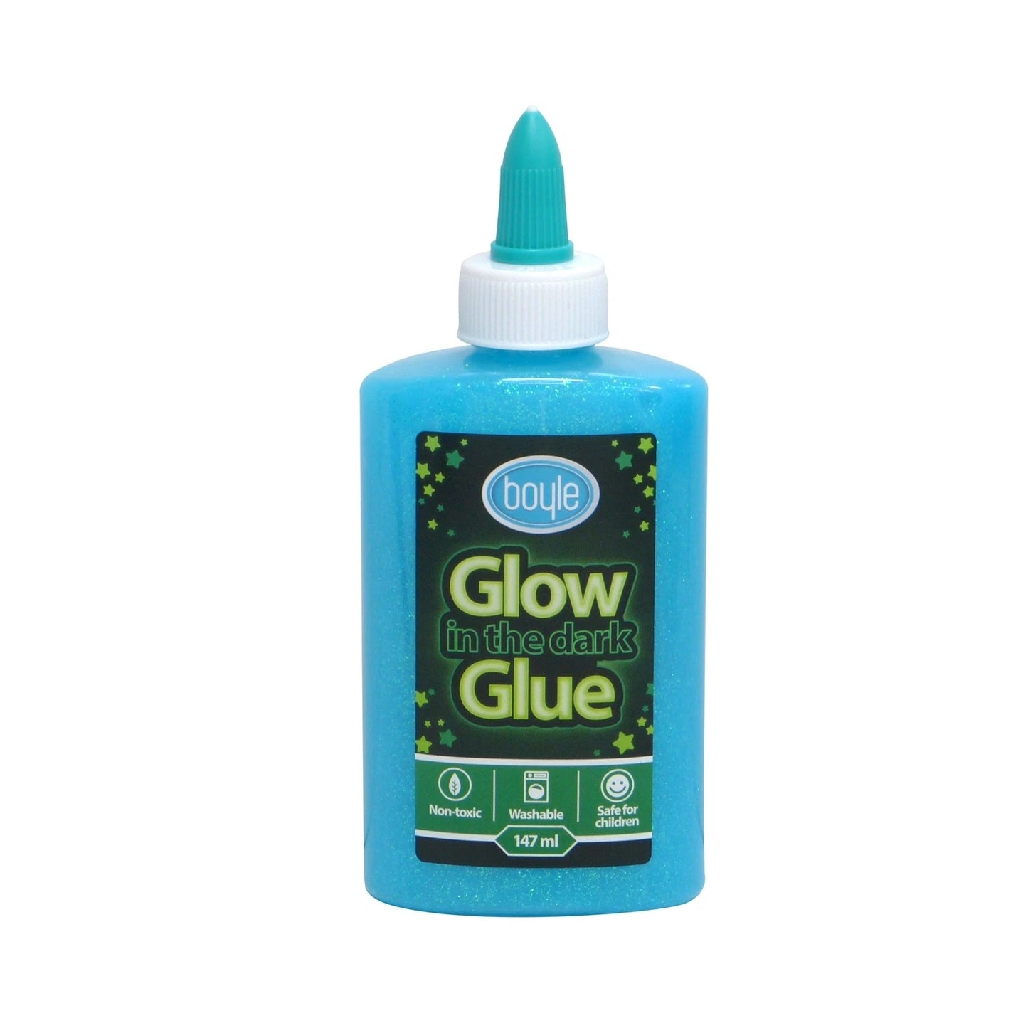 Boyle Glow In The Dark Adhesive Craft Glue 147ml - Child Safe, Washable, Rechargeable Glow