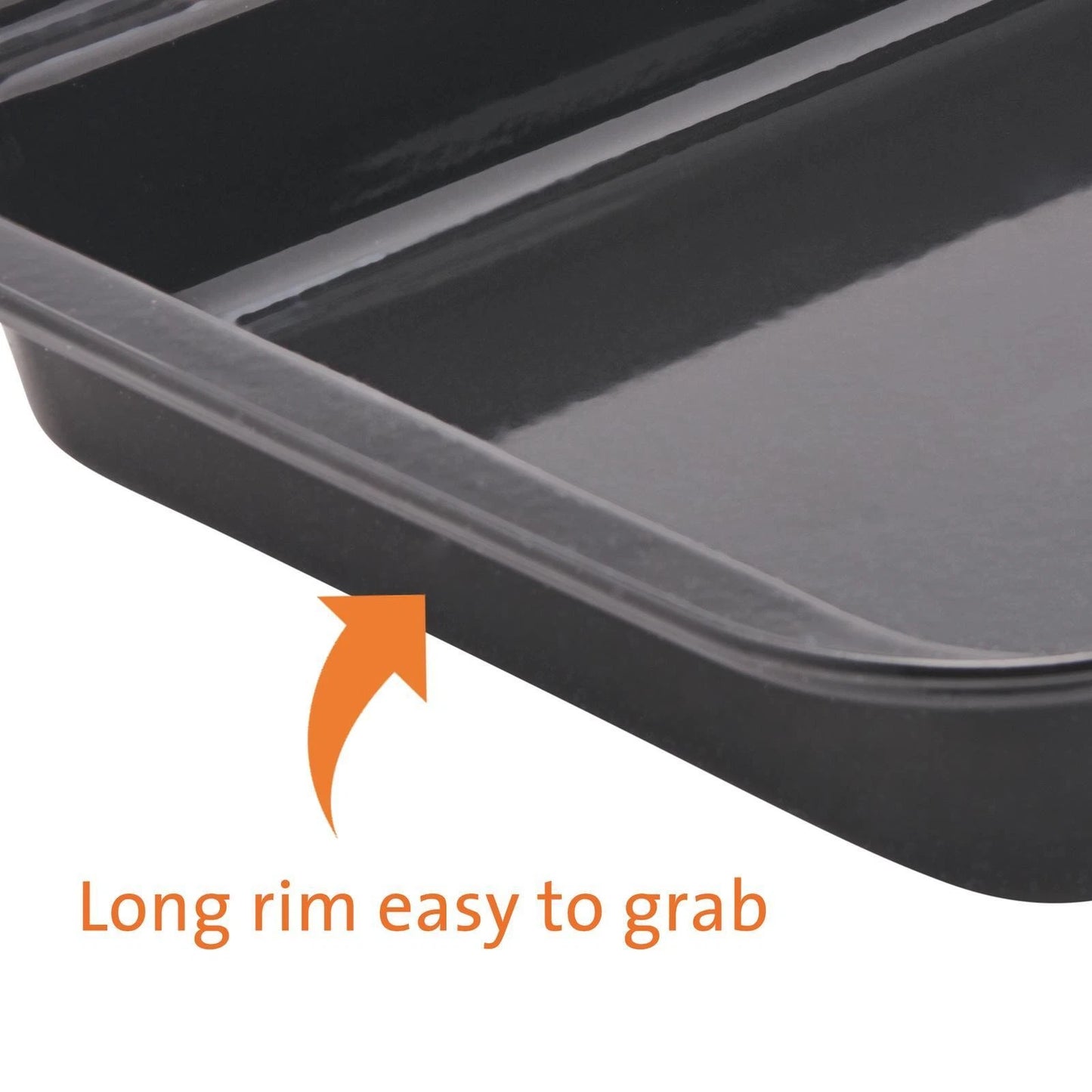 Jumbuck Enamel Roasting Tray, Non-Stick, 37x25.5x5cm, High-Temp Resistant, In-Built Handles