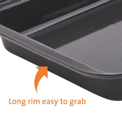 Jumbuck Enamel Roasting Tray, Non-Stick, 37x25.5x5cm, High-Temp Resistant, In-Built Handles