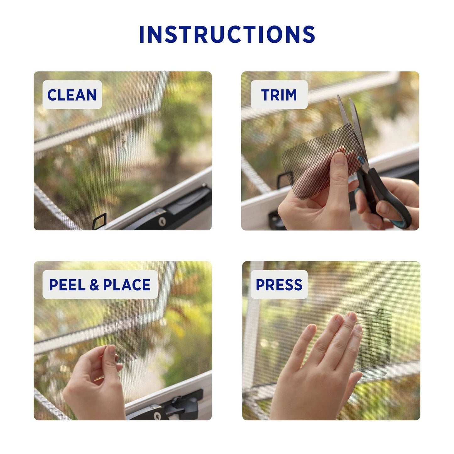 Permastik Adhesive Screen Patches 100x80mm 3 Pack - Easy Self-Adhesive Flyscreen Repair