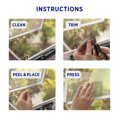 Permastik Adhesive Screen Patches 100x80mm 3 Pack - Easy Self-Adhesive Flyscreen Repair