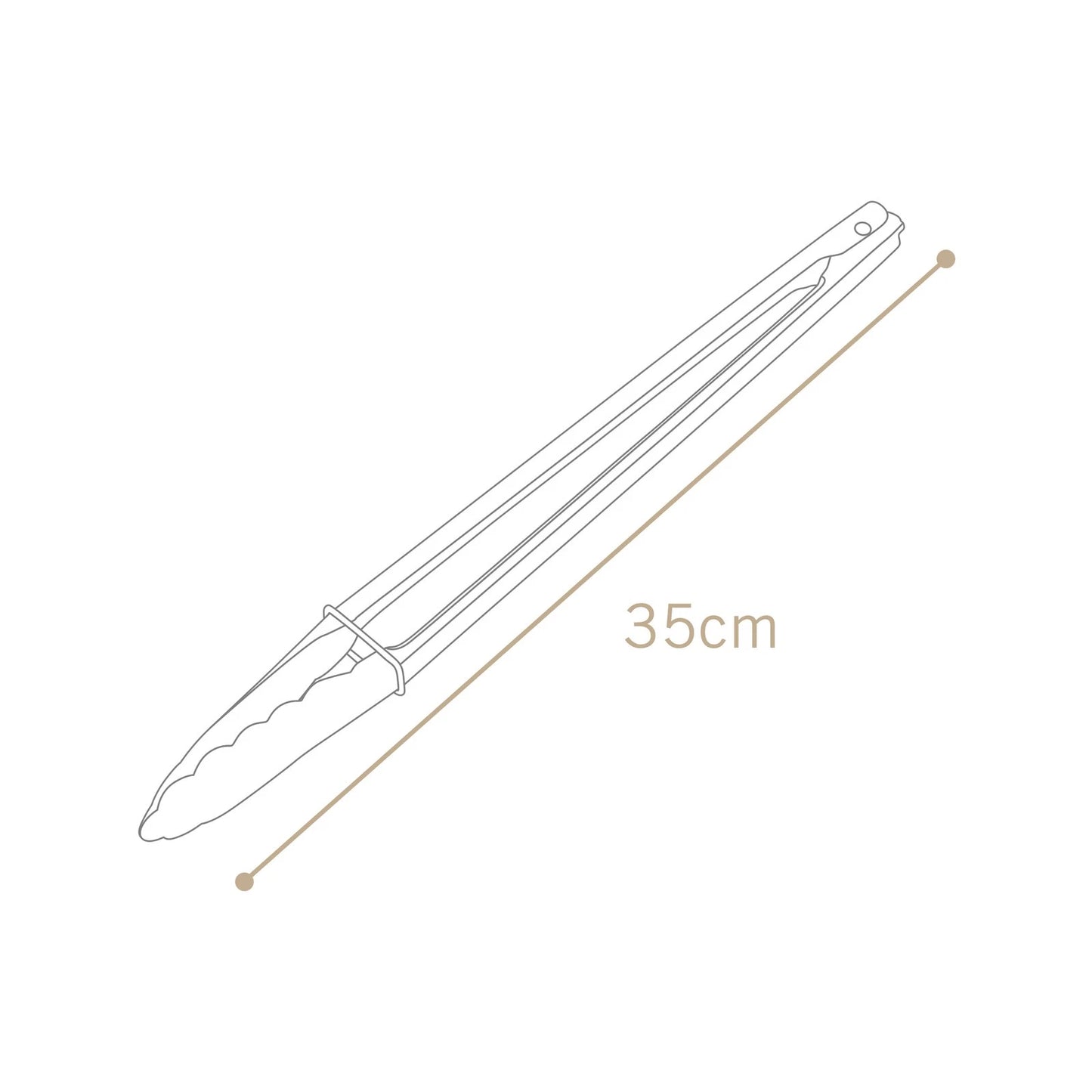 Long Lockable BBQ Tongs, 35cm Stainless Steel, Secure Grip, Dishwasher Safe