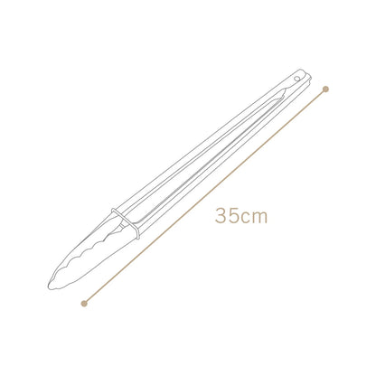 Long Lockable BBQ Tongs, 35cm Stainless Steel, Secure Grip, Dishwasher Safe