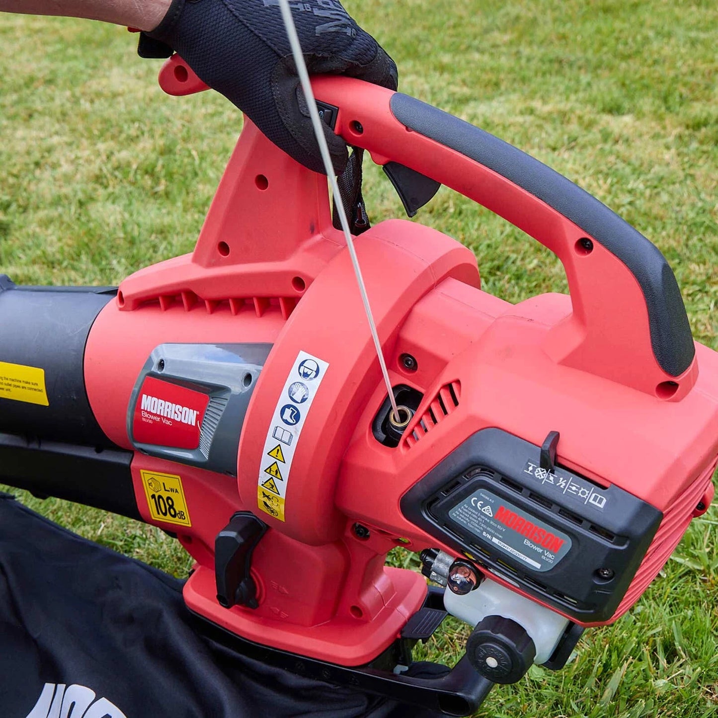 Morrison Ezi Switch Petrol Blower Vac, 30cc Engine, Dual Function, Shredding, 40L Bag