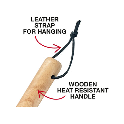 Char-Griller BBQ Pit Brush, 50cm Handle, 18cm Wide Head, Palmyra Bristles, Stainless Steel Scraper