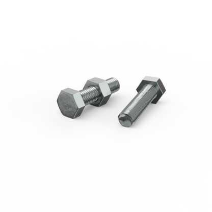 ZENITH M10 x 40mm Zinc Plated Hex Head Bolts & Nuts - Indoor Construction, AS Compliant